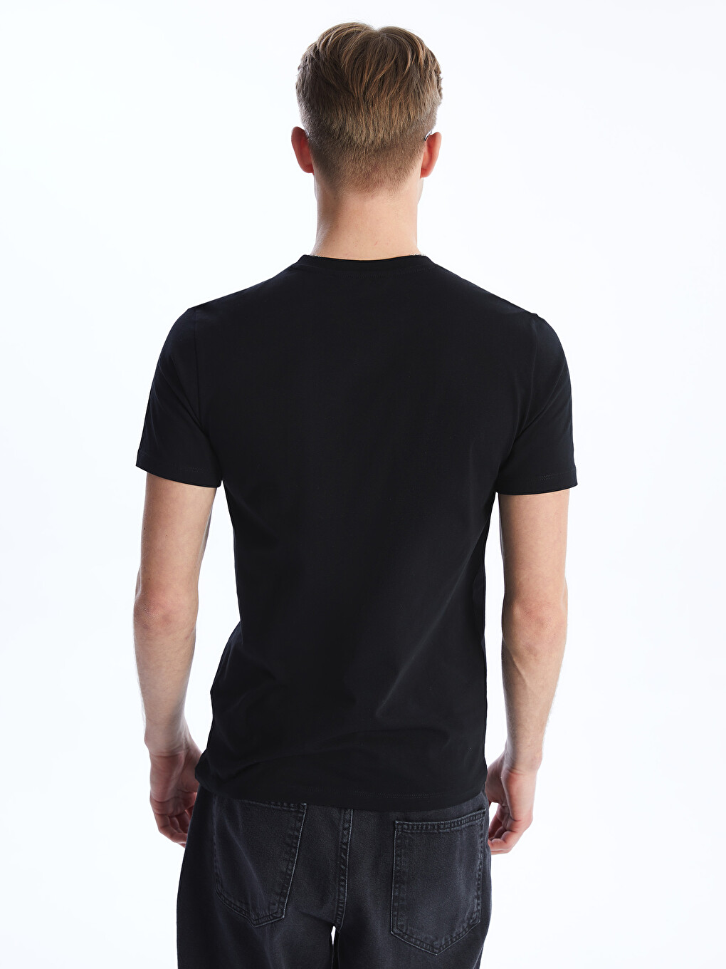 Crew Neck Short Sleeve Printed Combed Cotton Men's T-shirt-4