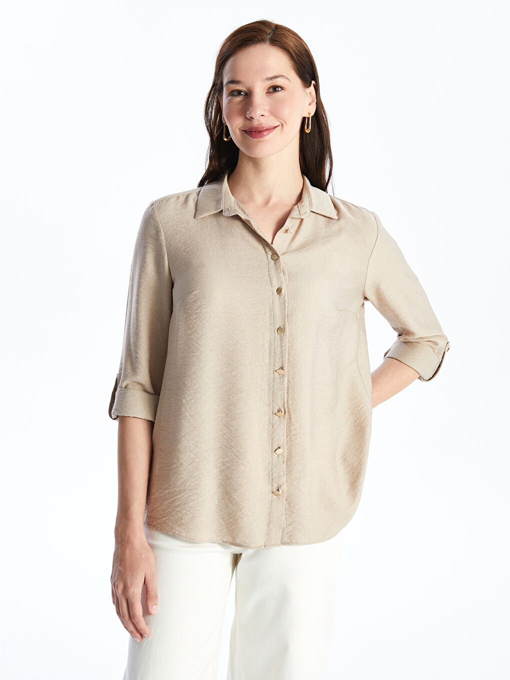 Long Sleeve Plain Women's Shirt -S4FM20Z8-G4S
