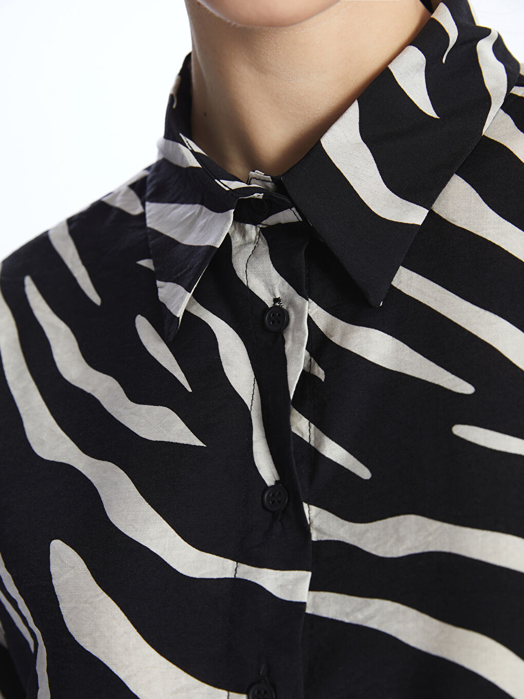 Patterned Long Sleeve Women's Shirt -S4FM30Z8-LQJ