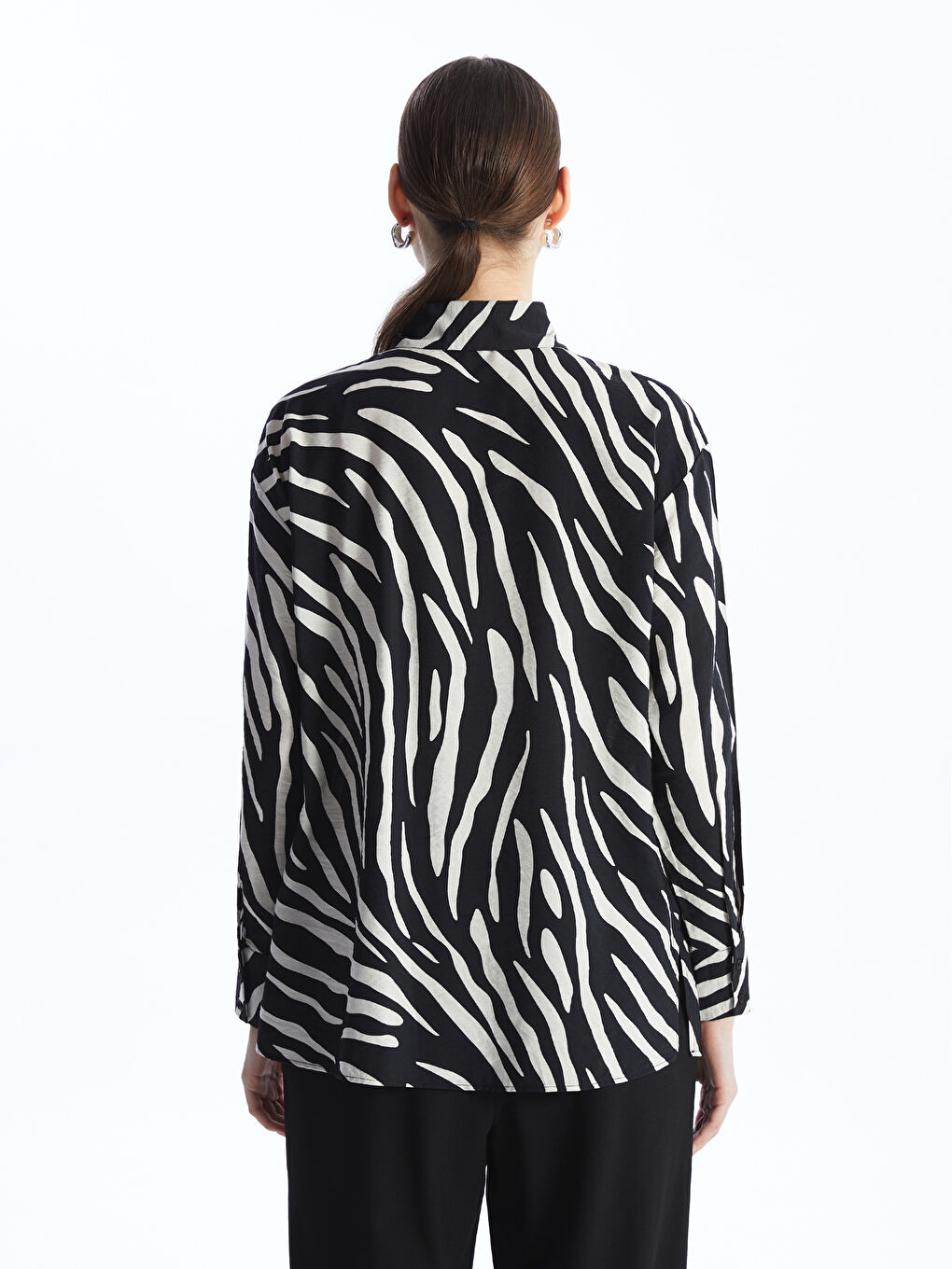Patterned Long Sleeve Women's Shirt -S4FM30Z8-LQJ