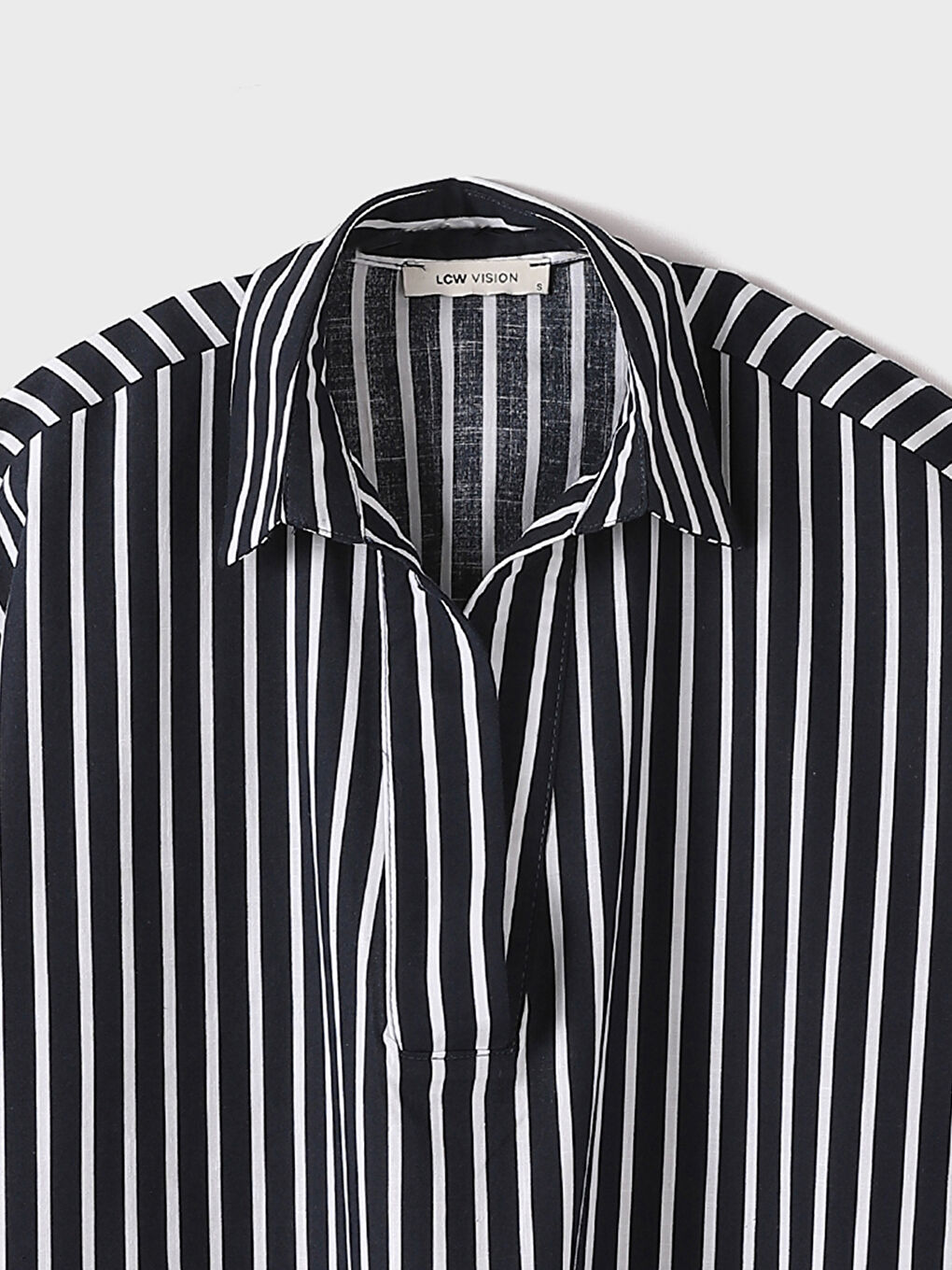 Collared Neck Patterned Short Sleeve Women's Blouse -S4FM48Z8-LEL