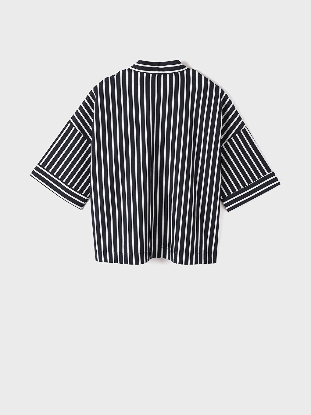 Collared Neck Patterned Short Sleeve Women's Blouse -S4FM48Z8-LEL