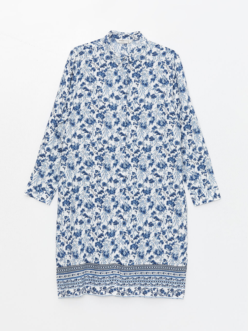 Patterned Long Sleeve Women's Shirt Tunic -S4FM67Z8-LSJ