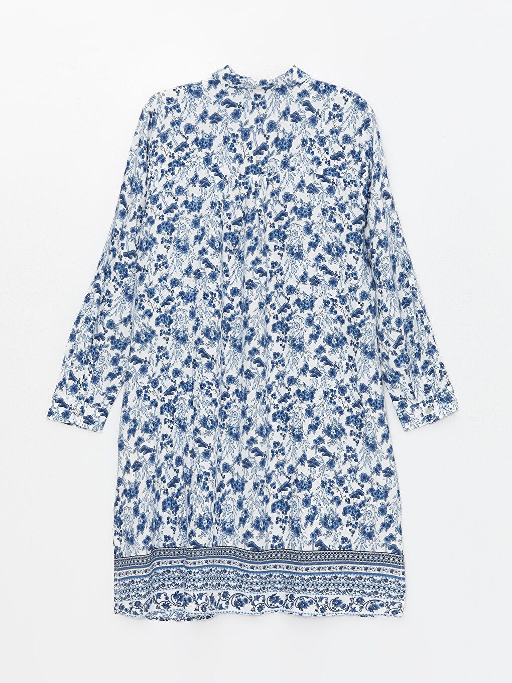 Patterned Long Sleeve Women's Shirt Tunic -S4FM67Z8-LSJ