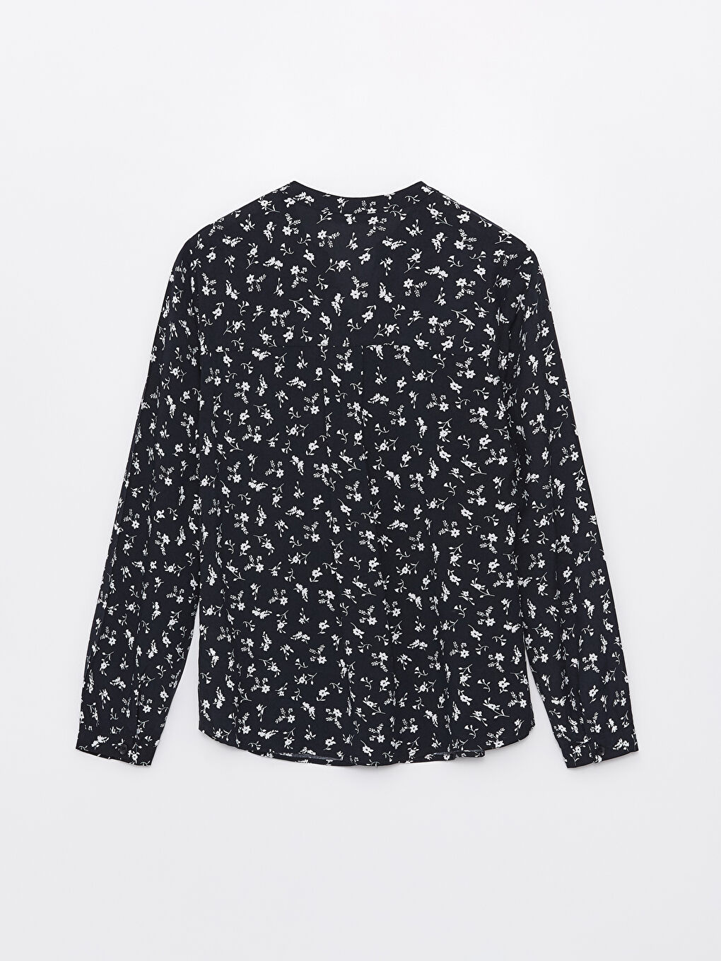 Henley Neckline Patterned Long Sleeve Women's Blouse -S4FM69Z8-LSJ