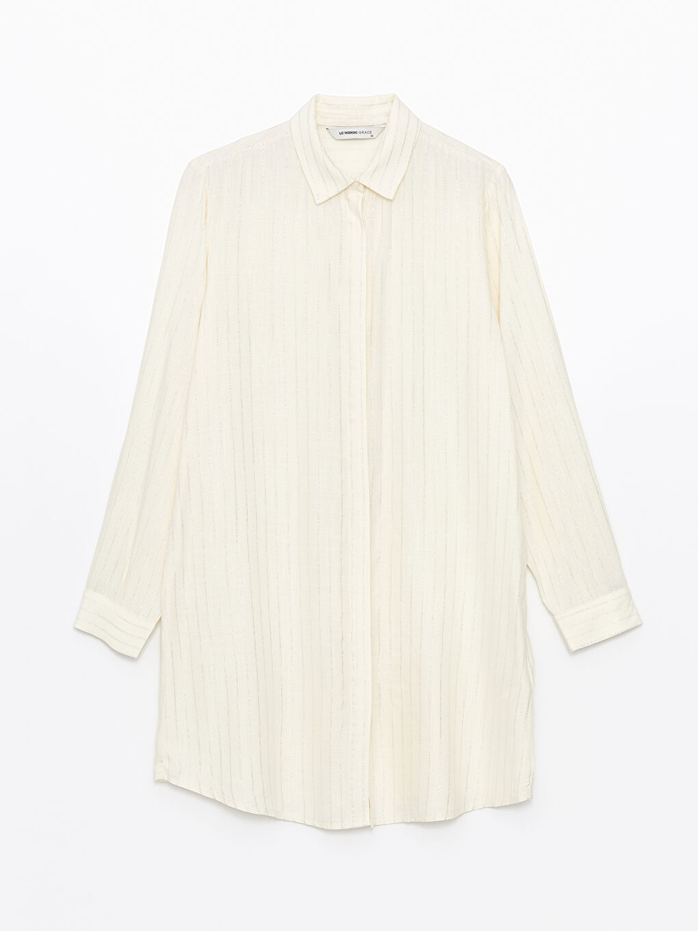 Striped Linen Look Women's Shirt Tunic -S4FM74Z8-LFC
