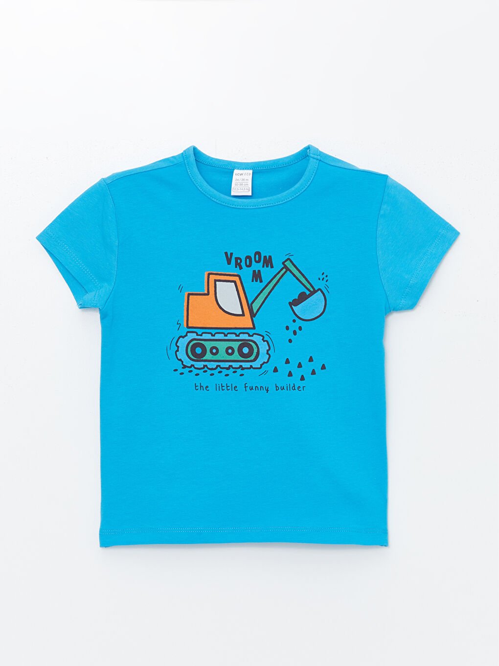 Mavi Bisiklet Yaka Kısa Kollu Erkek Bebek Tişört