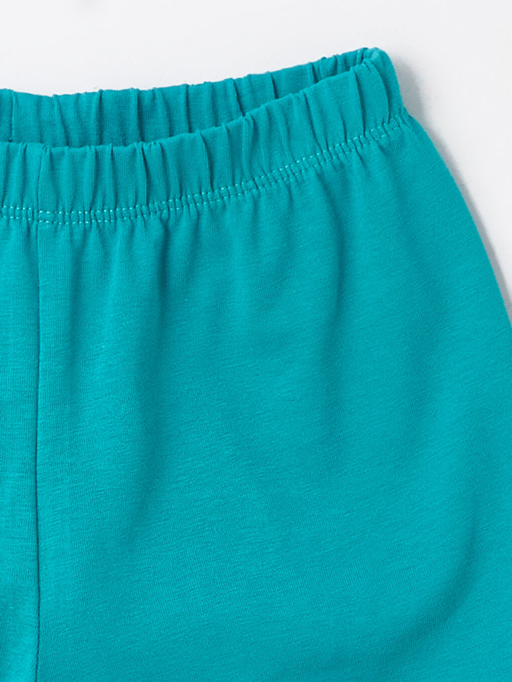 Beyaz Bisiklet Yaka Kısa Kollu Baskılı Erkek Bebek Şortlu Pijama Takımı-5