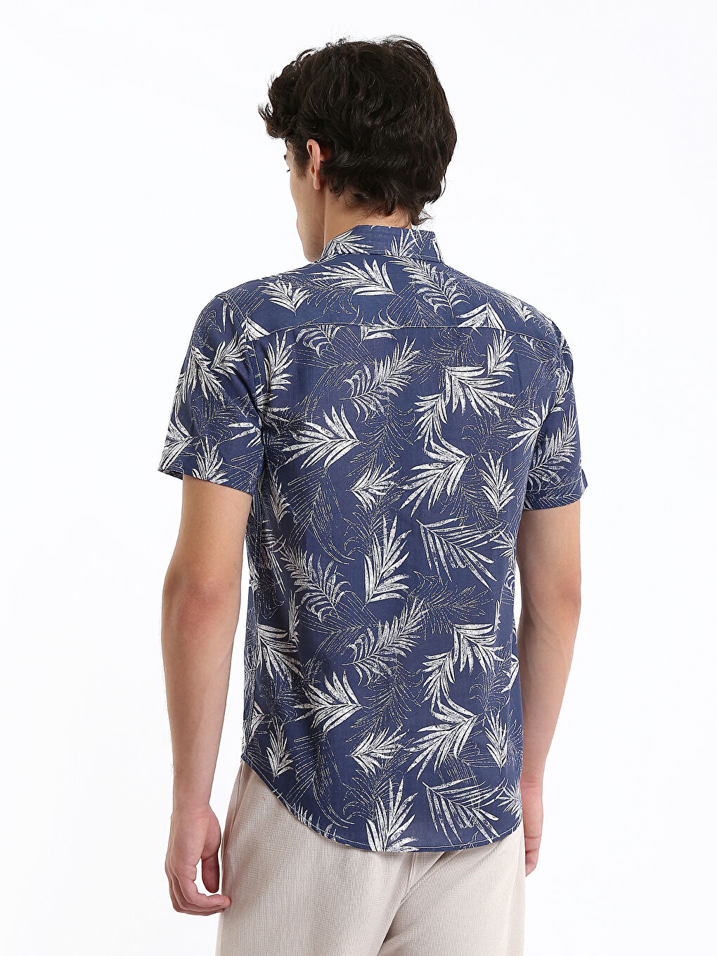 Slim Fit Short Sleeve Patterned Men's Shirt-8