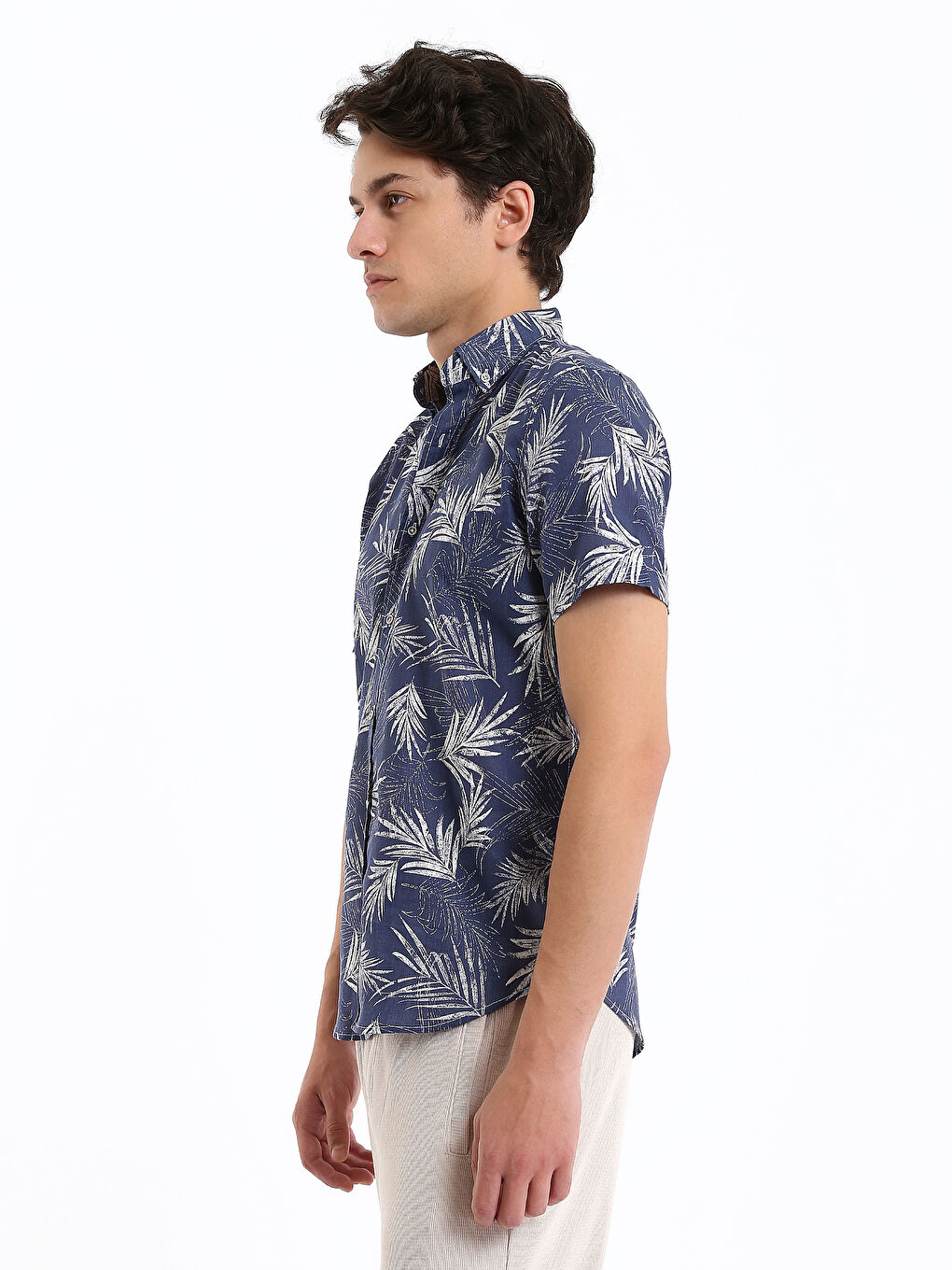 Slim Fit Short Sleeve Patterned Men's Shirt-6