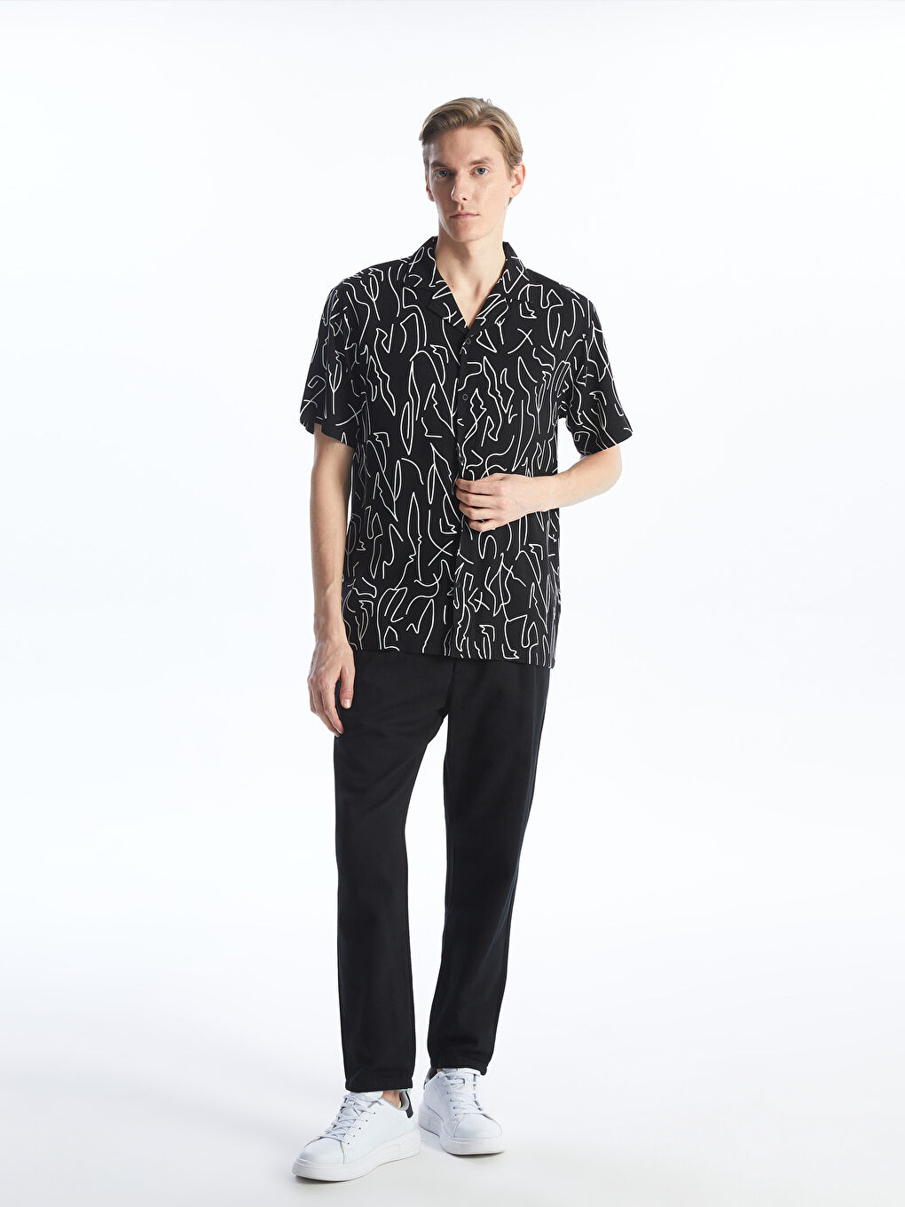 Chemise Imprimée à Manches Courtes Coupe Régulière-2