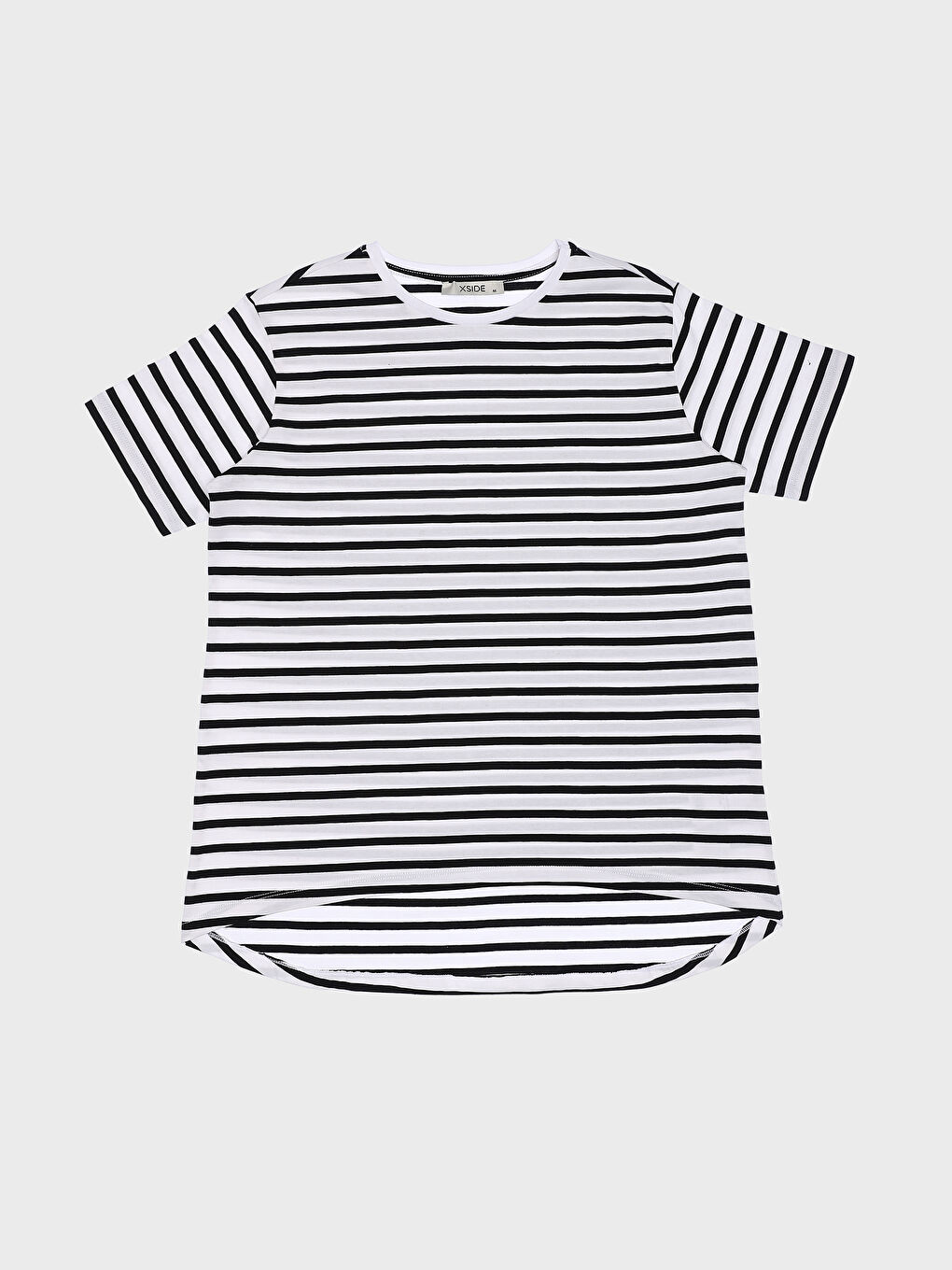 V Neck Striped Women's T-Shirt -S4FN78Z8-KE8