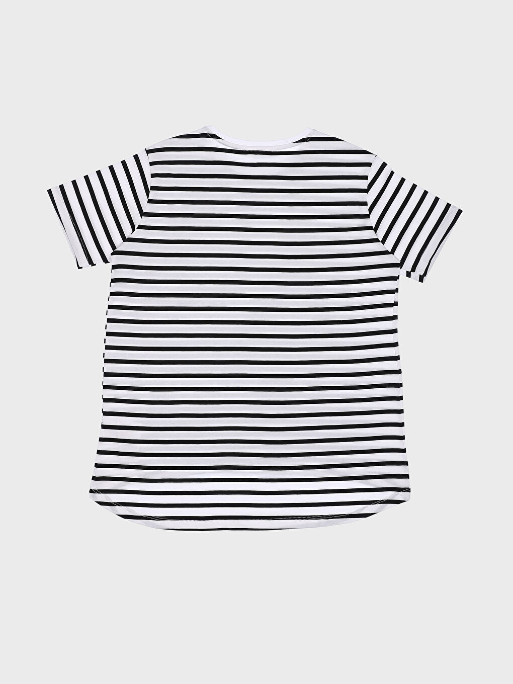 V Neck Striped Women's T-Shirt -S4FN78Z8-KE8