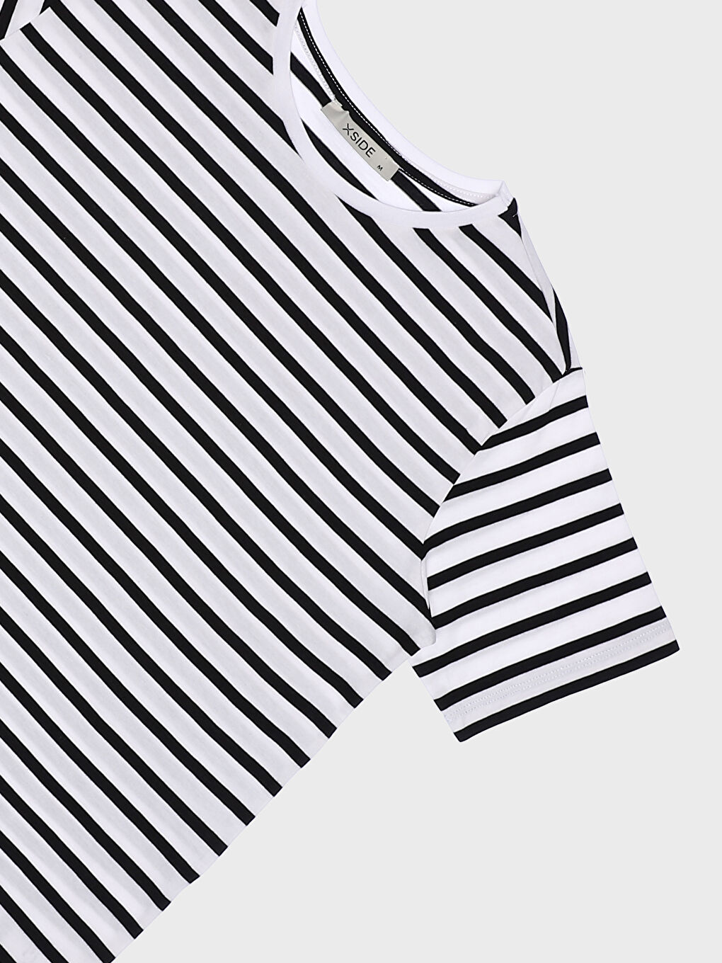 V Neck Striped Women's T-Shirt -S4FN78Z8-KE8