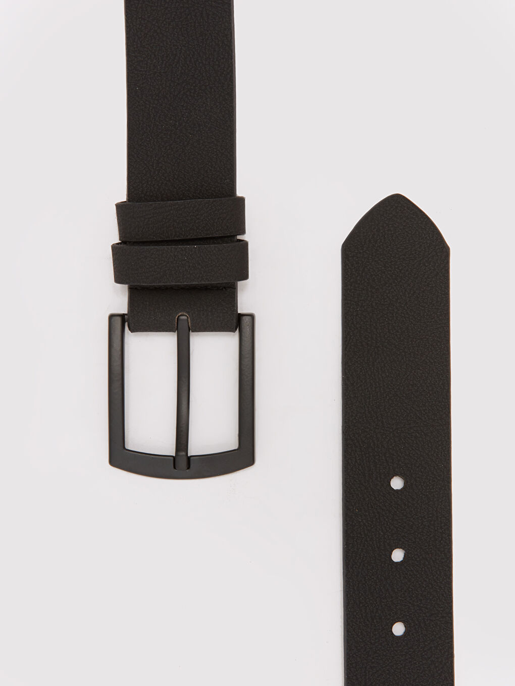 Siyah Deri Görünümlü Erkek Kemer-2