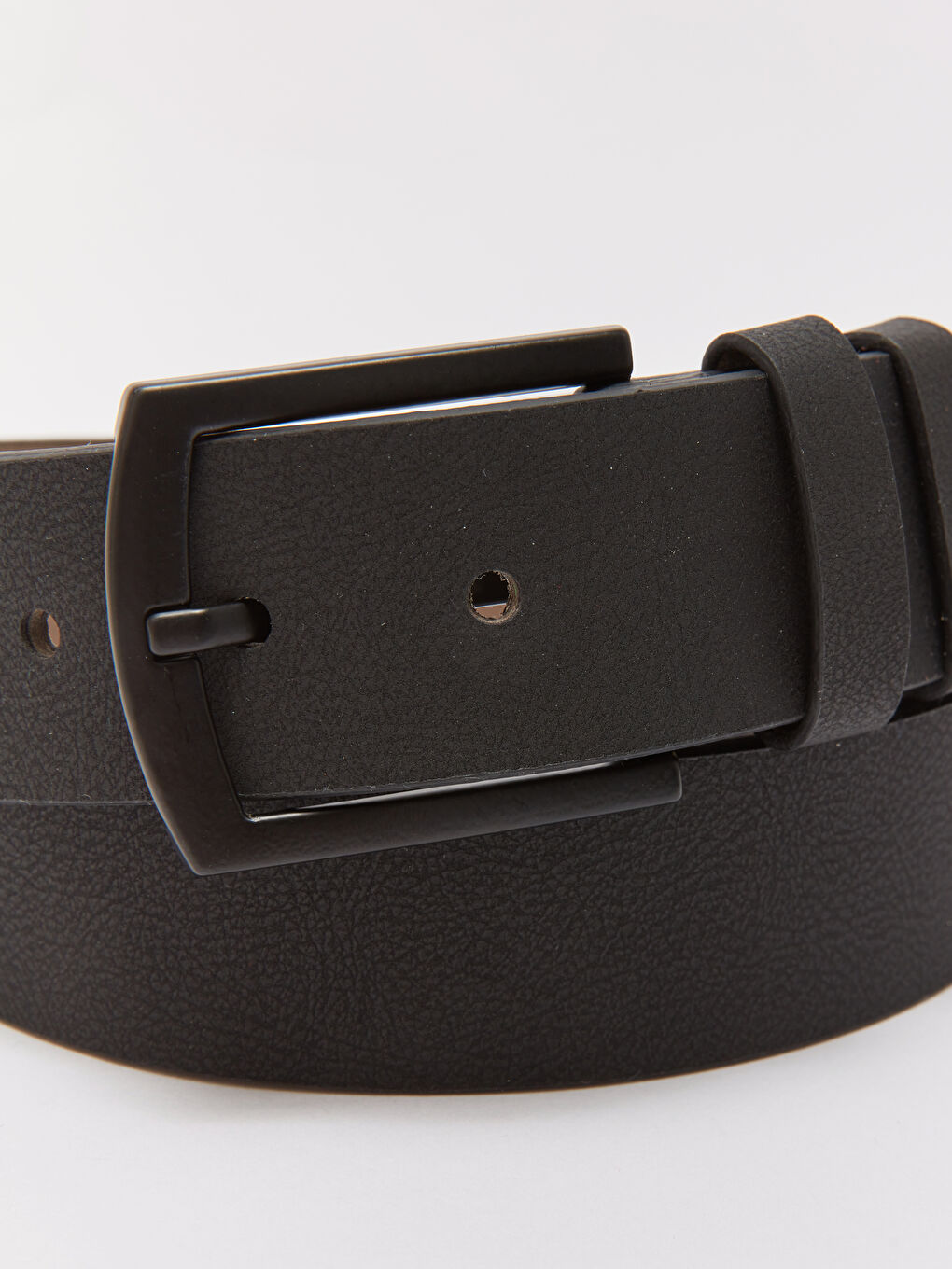 Siyah Deri Görünümlü Erkek Kemer-3