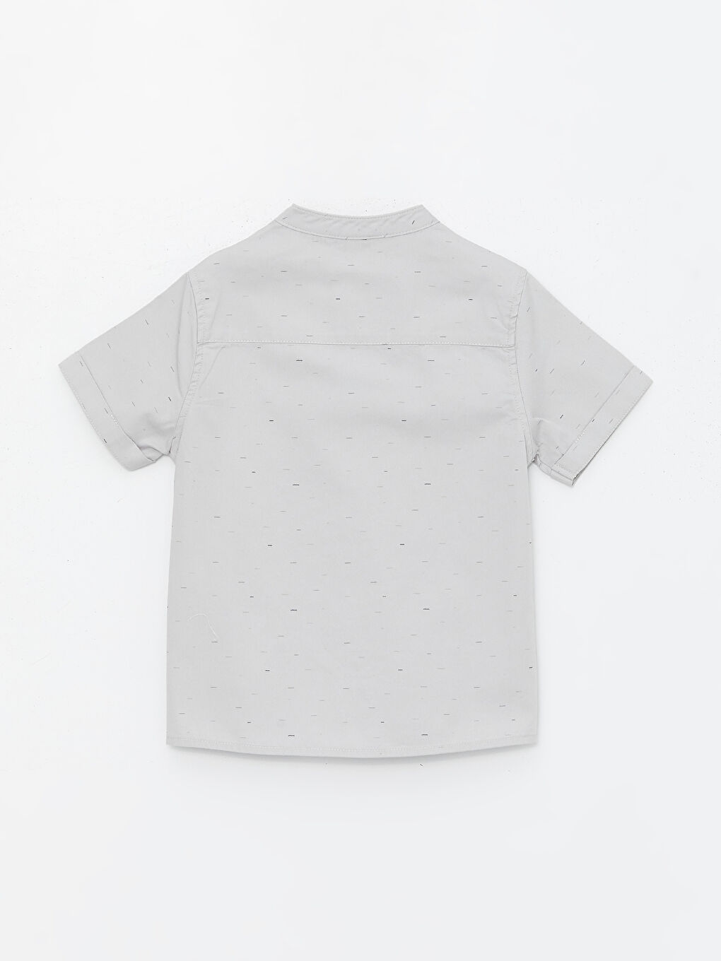 Grandad Collar Short Sleeve Basic Baby Boys' Shirt-1