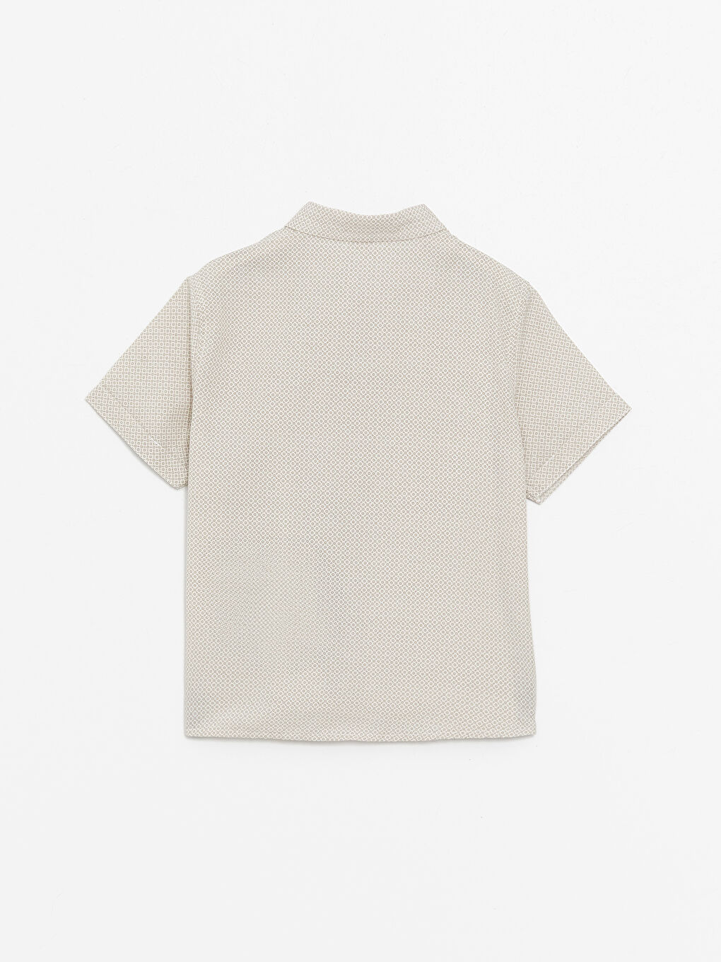 Bej Desenli Kısa Kollu Erkek Çocuk Gömlek-1