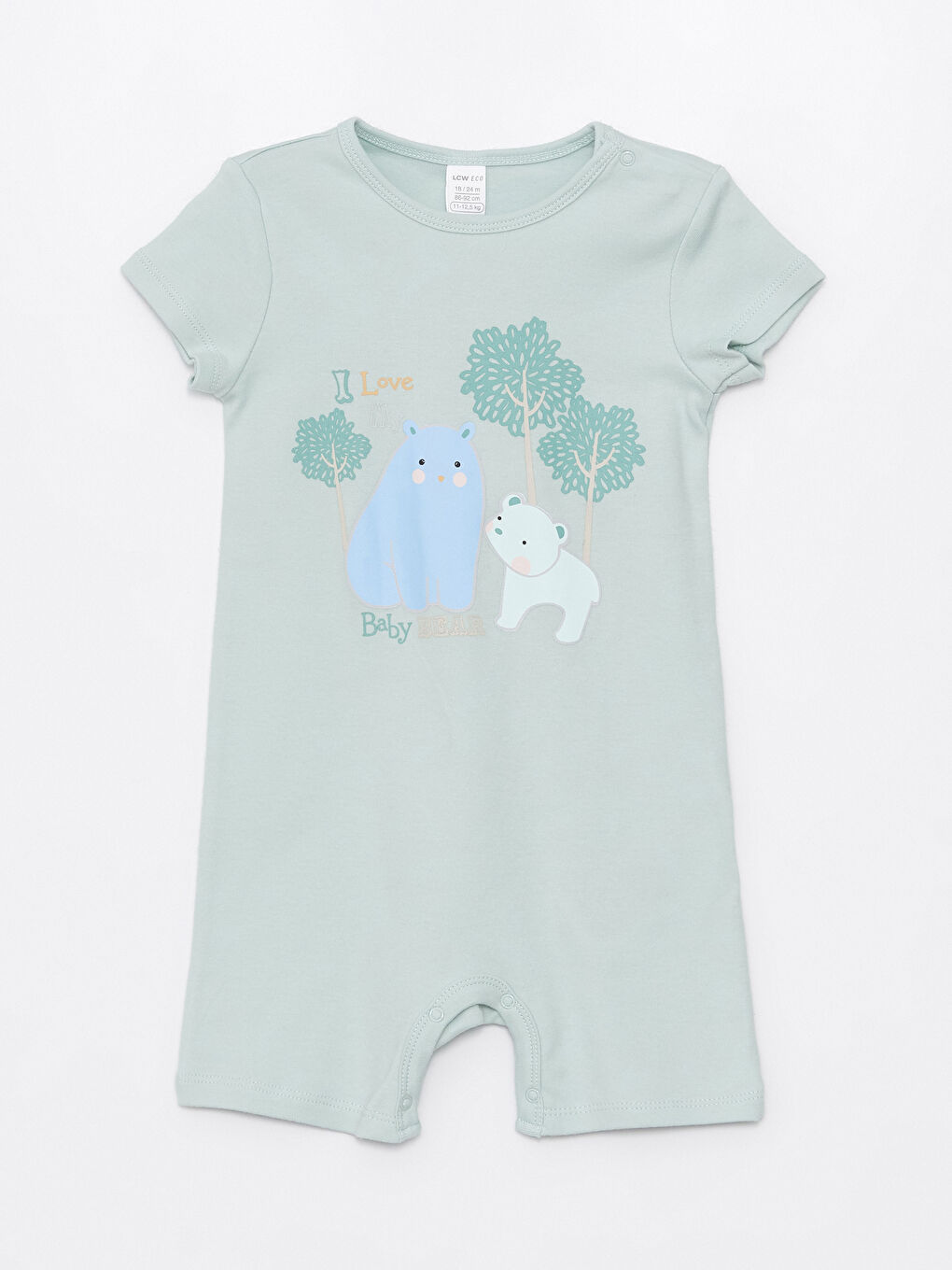 Crew Neck Short Sleeve Printed Cotton Baby Boys' Jumpsuit -S4FP41Z1-G3R