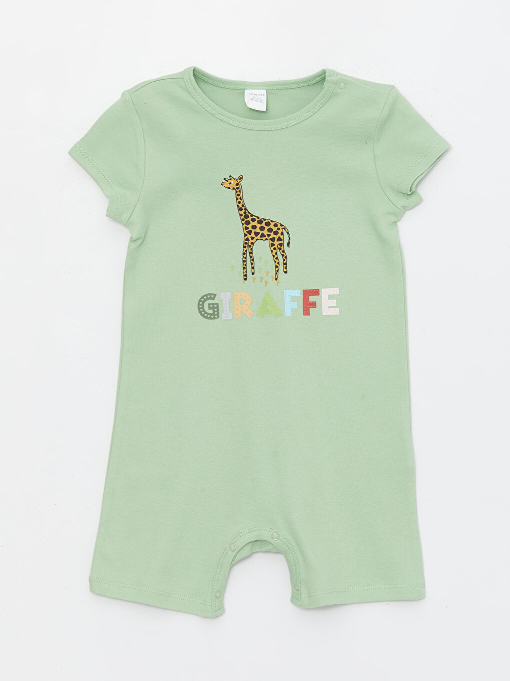 Crew Neck Short Sleeve Printed Cotton Baby Boys' Jumpsuit
