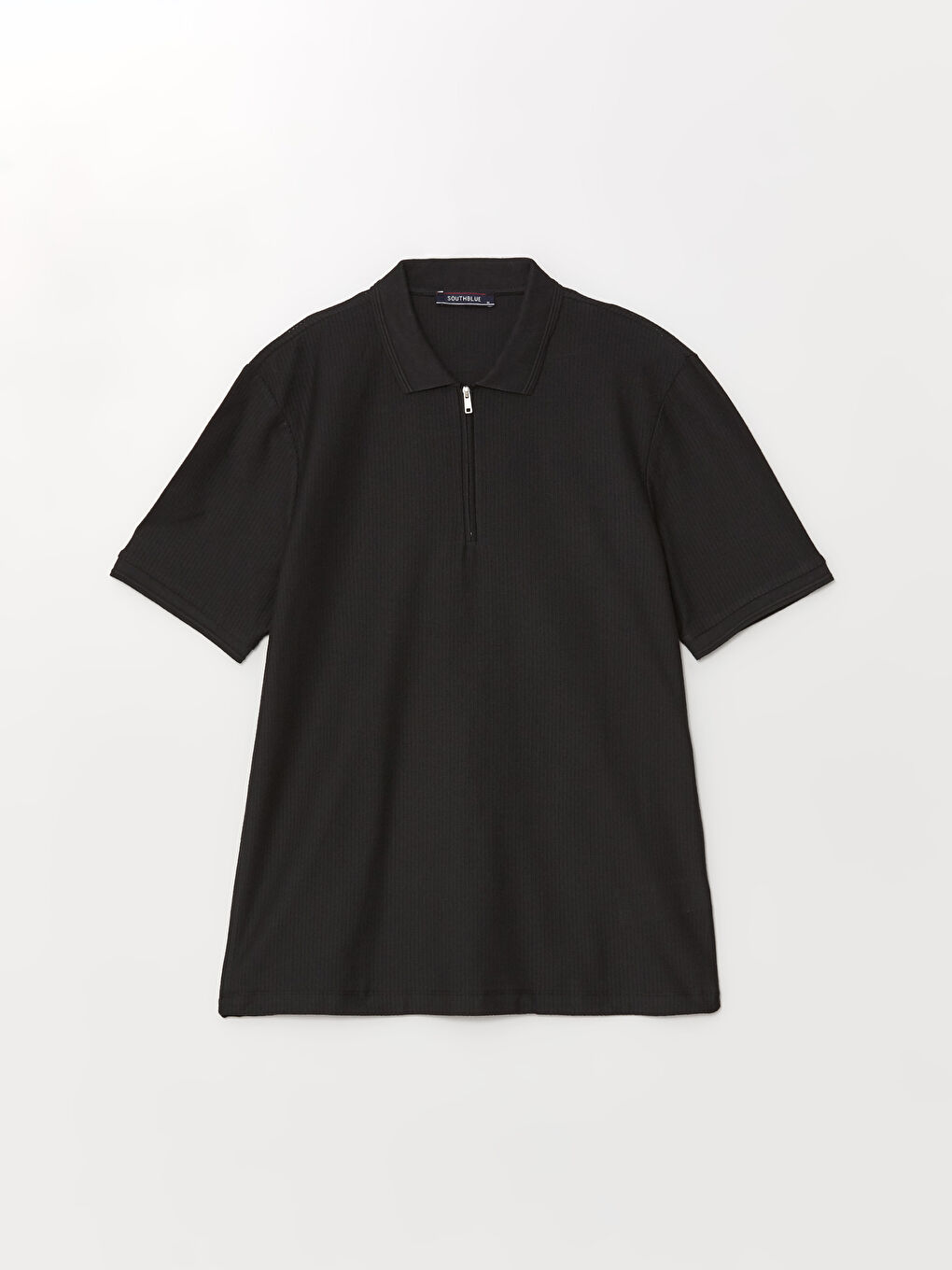Polo Neck Short Sleeve Men's Textured T-Shirt -S4FP62Z8-CVL
