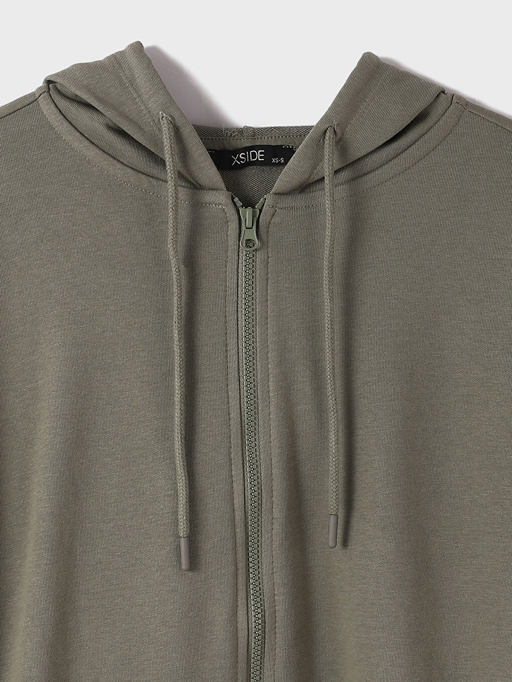 Hooded Plain Oversize Women's Thick Zip-Up Sweatshirt-2