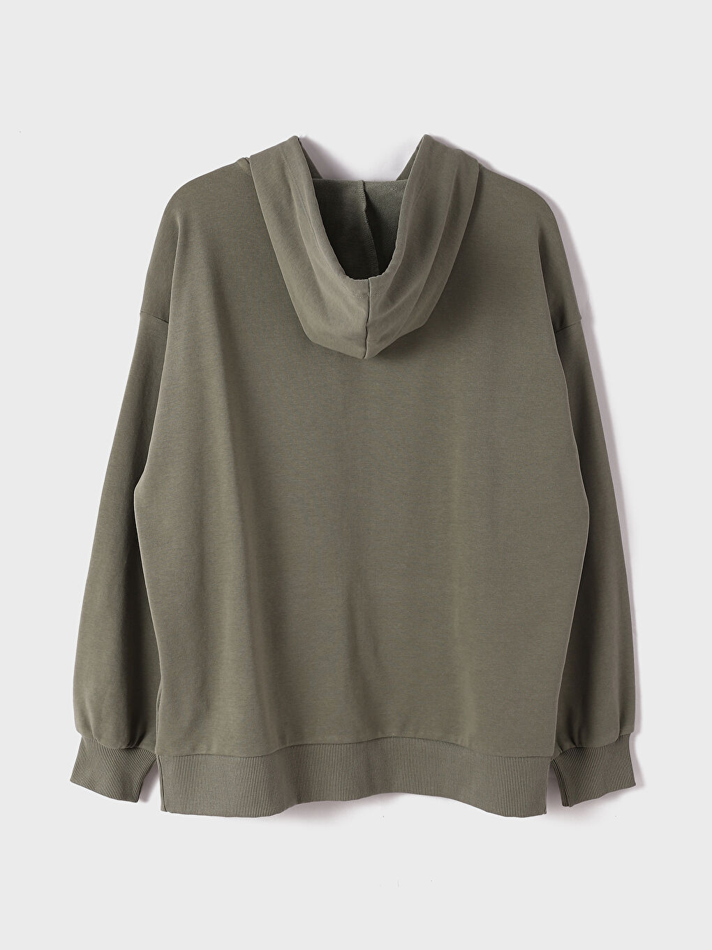 Hooded Plain Oversize Women's Thick Zip-Up Sweatshirt-3