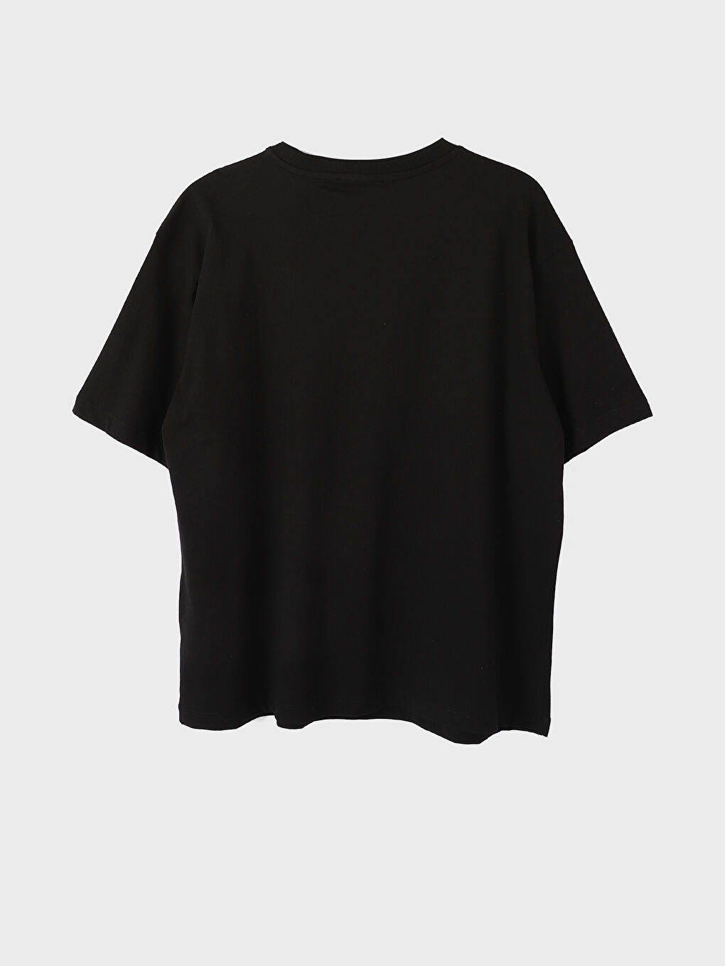 تيشيرت مطبوع بياقة دائرية وكم قصير للسيدات-1