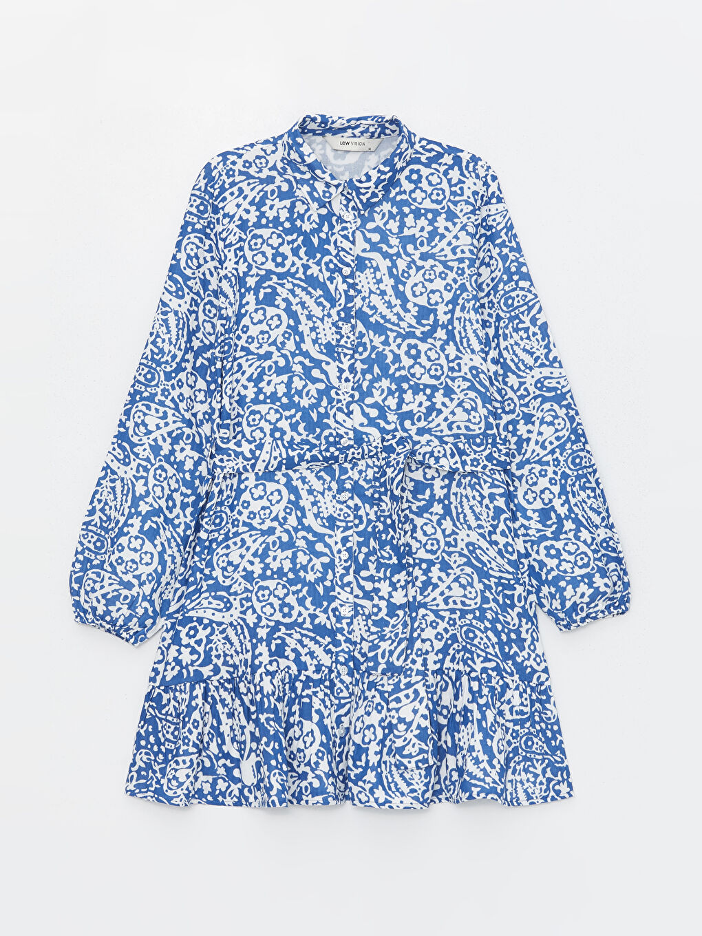 LCW Vision Patterned Long Sleeve Women's Shirt Dress -S4FQ79Z8-VE4