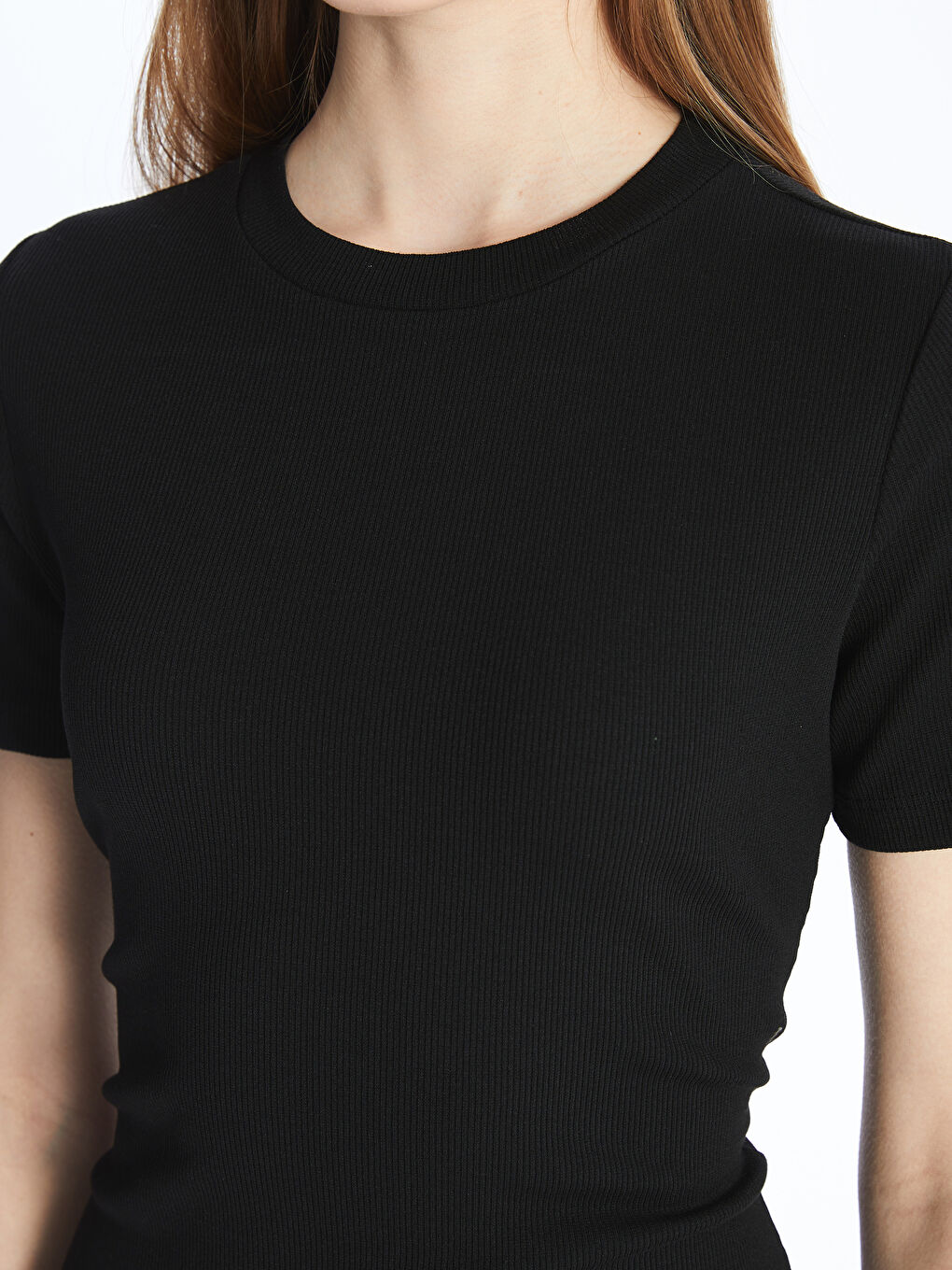 Crew Neck Plain Short Sleeve Women's Dress -S4FQ88Z8-CVL