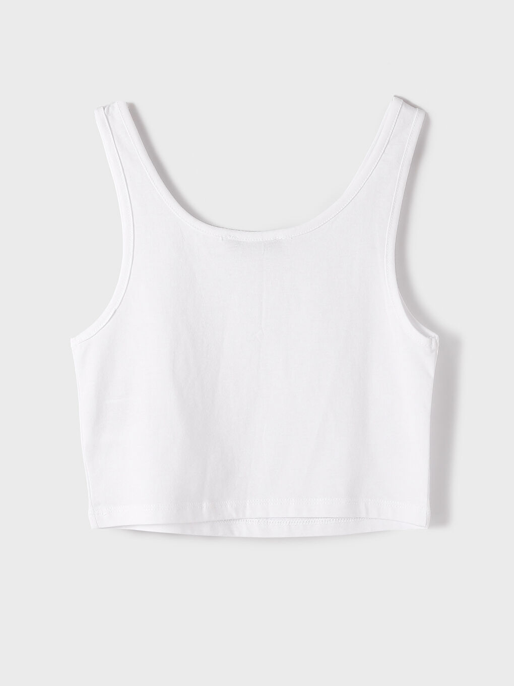 U Neck Plain Strappy Women's Crop Top-2