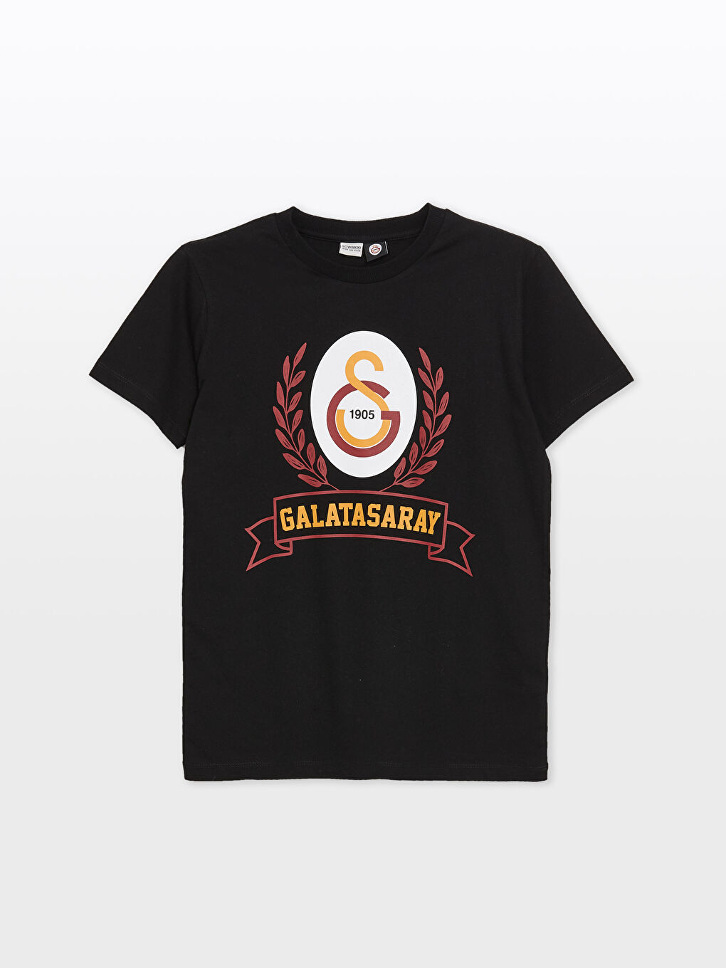 LCW Kids Siyah Bisiklet Yaka Galatasaray Baskılı Erkek Çocuk Tişört