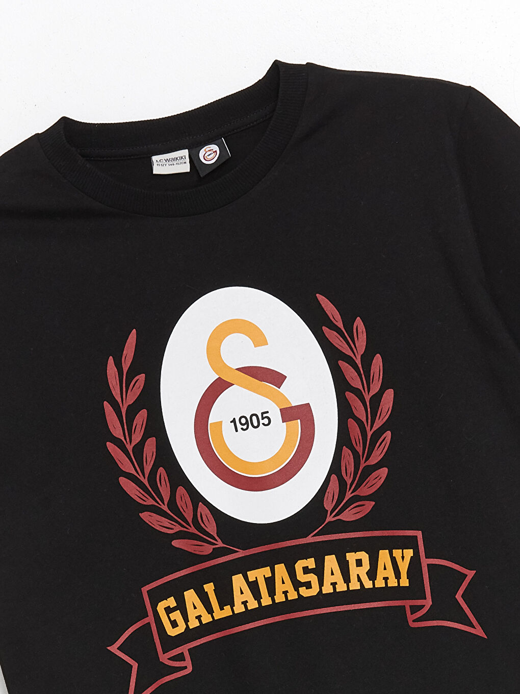 LCW Kids Siyah Bisiklet Yaka Galatasaray Baskılı Erkek Çocuk Tişört - 1