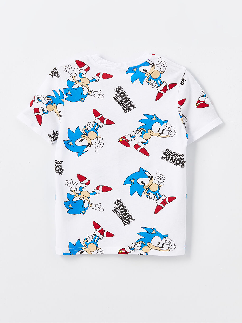 Boy's short sleeve t-shirt and shorts with round neck sonic print -S4FR24Z4-VE4