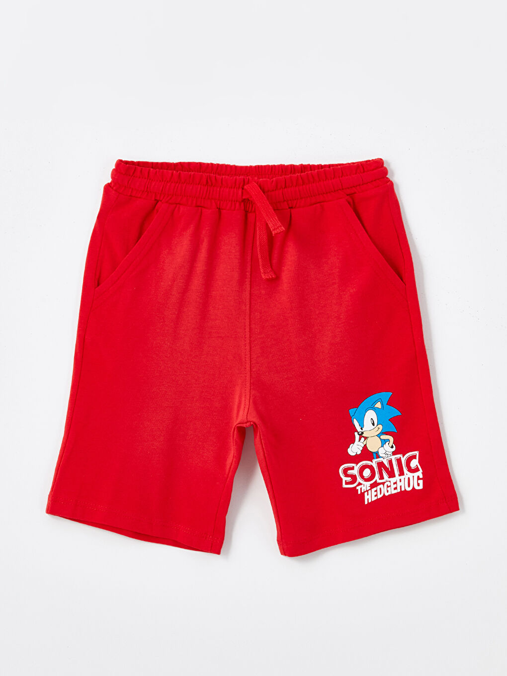 Boy's short sleeve t-shirt and shorts with round neck sonic print -S4FR24Z4-VE4