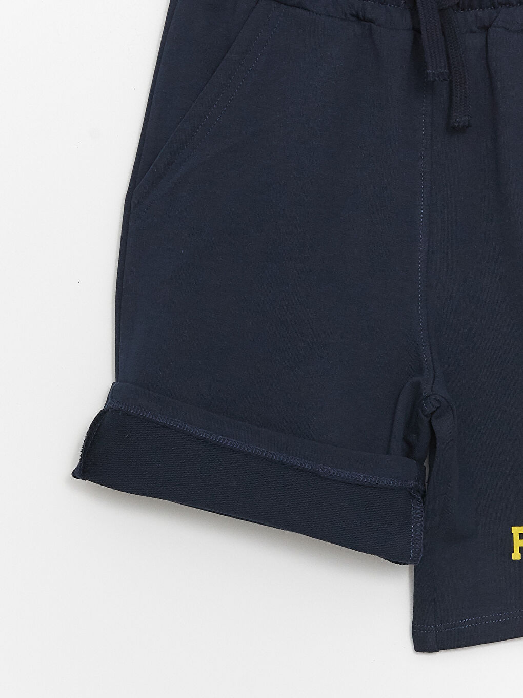 Lacivert Beli Lastikli Fenerbahçe Baskılı Erkek Çocuk Şort-2