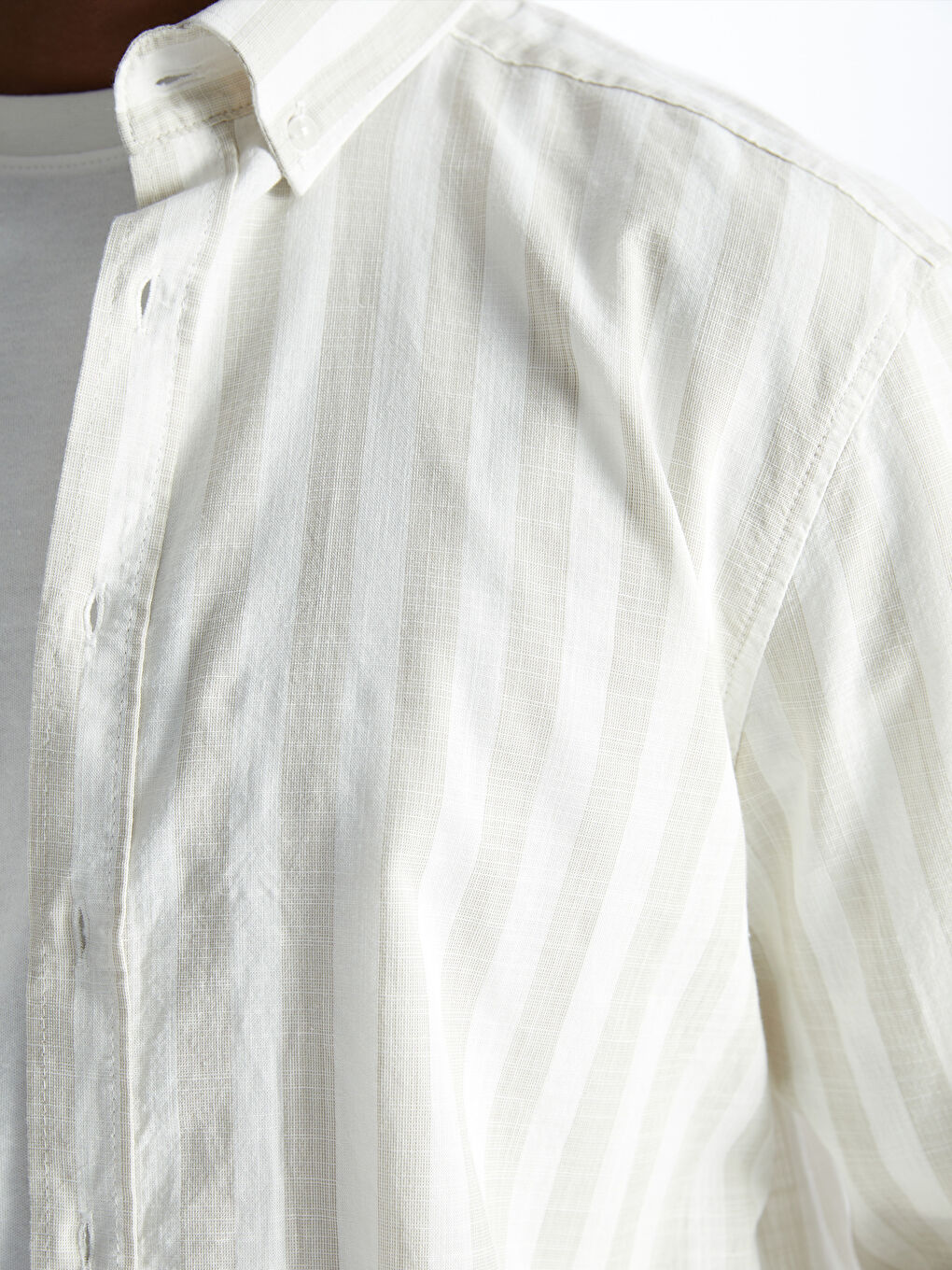 Regular Fit Long Sleeve Striped Men's Shirt -S4FR43Z8-L8Q