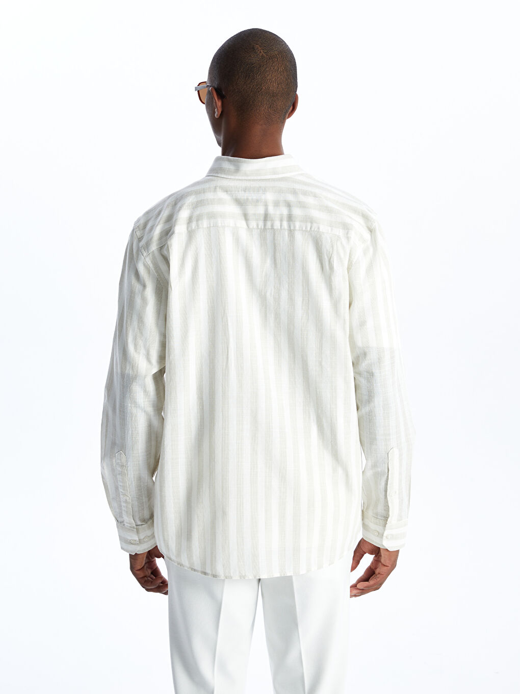 Regular Fit Long Sleeve Striped Men's Shirt -S4FR43Z8-L8Q