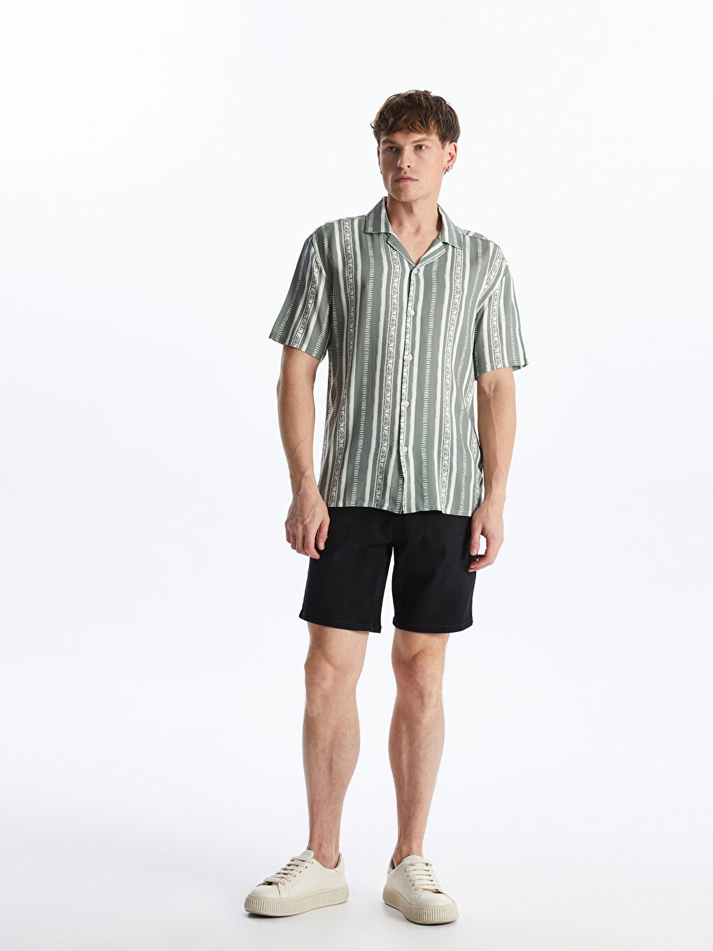 XSIDE Regular Fit Short Sleeve Patterned Men's Shirt -S4FR78Z8-LRR