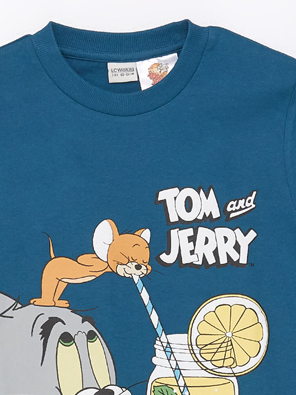 LCW Kids Petrol Bisiklet Yaka Tom ve Jerry Baskılı Kısa Kollu Erkek Çocuk Tişört - 2