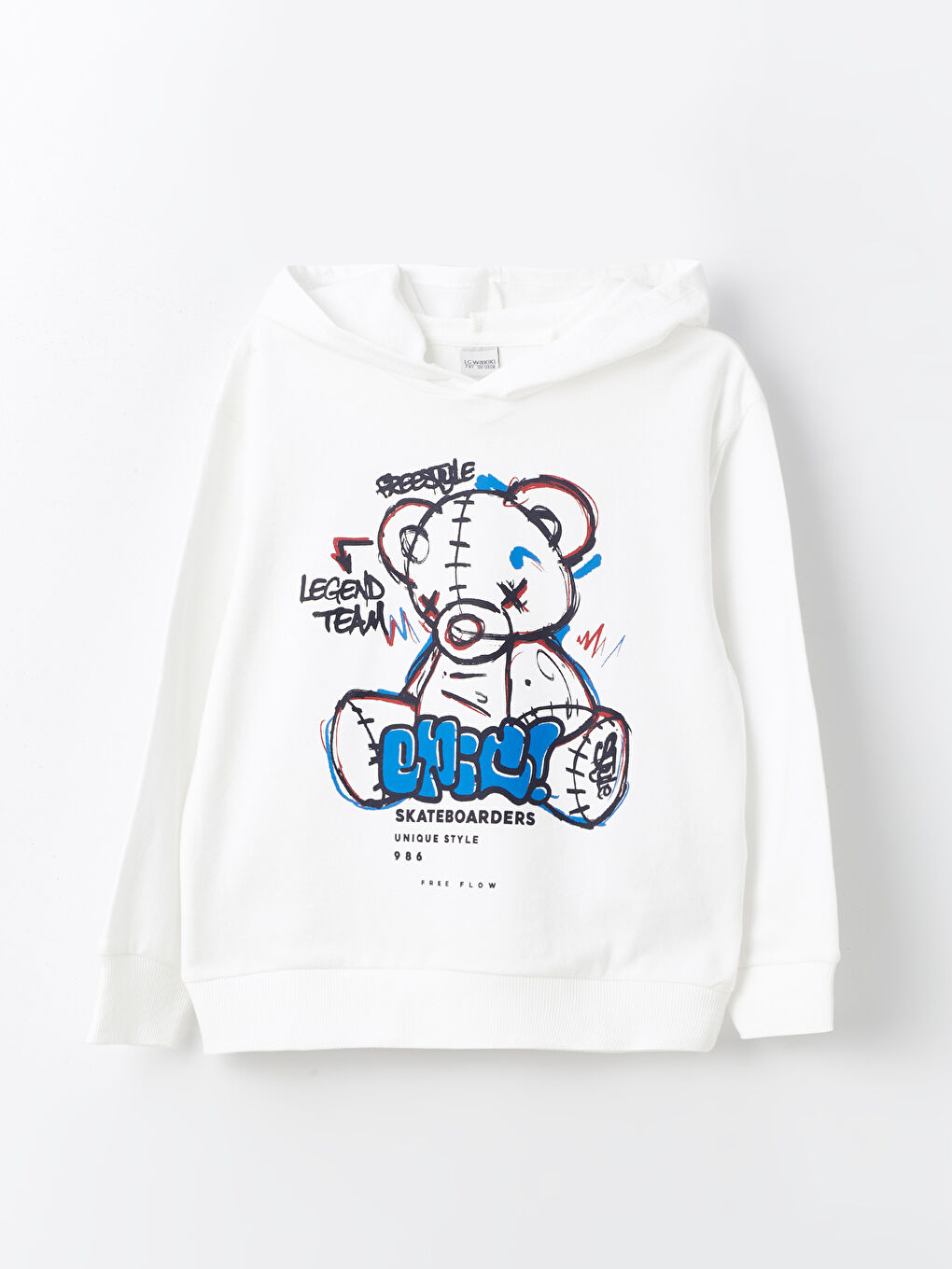 LCW Kids Ekru Rahat Kalıp Erkek Çocuk Sweatshirt