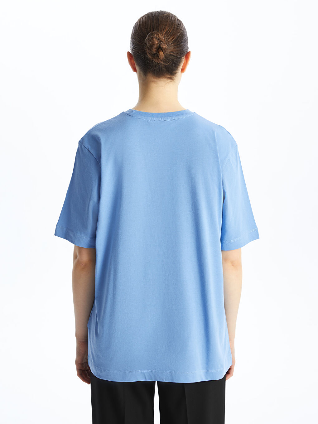 Crew Neck Printed Short Sleeve Women's Tunic -S4FS45Z8-QZB