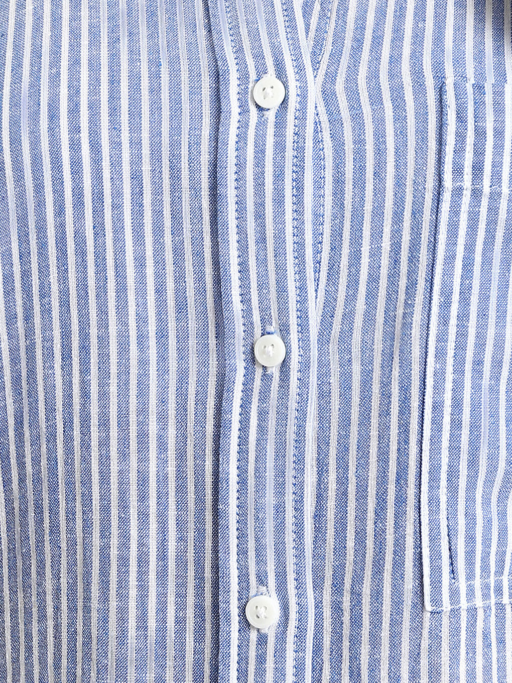 Striped Long Sleeve Oversize Linen Blend Women's Shirt-3