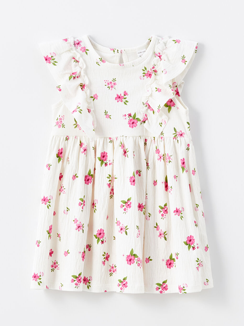 Crew Neck Sleeveless Floral Baby Girls' Dress