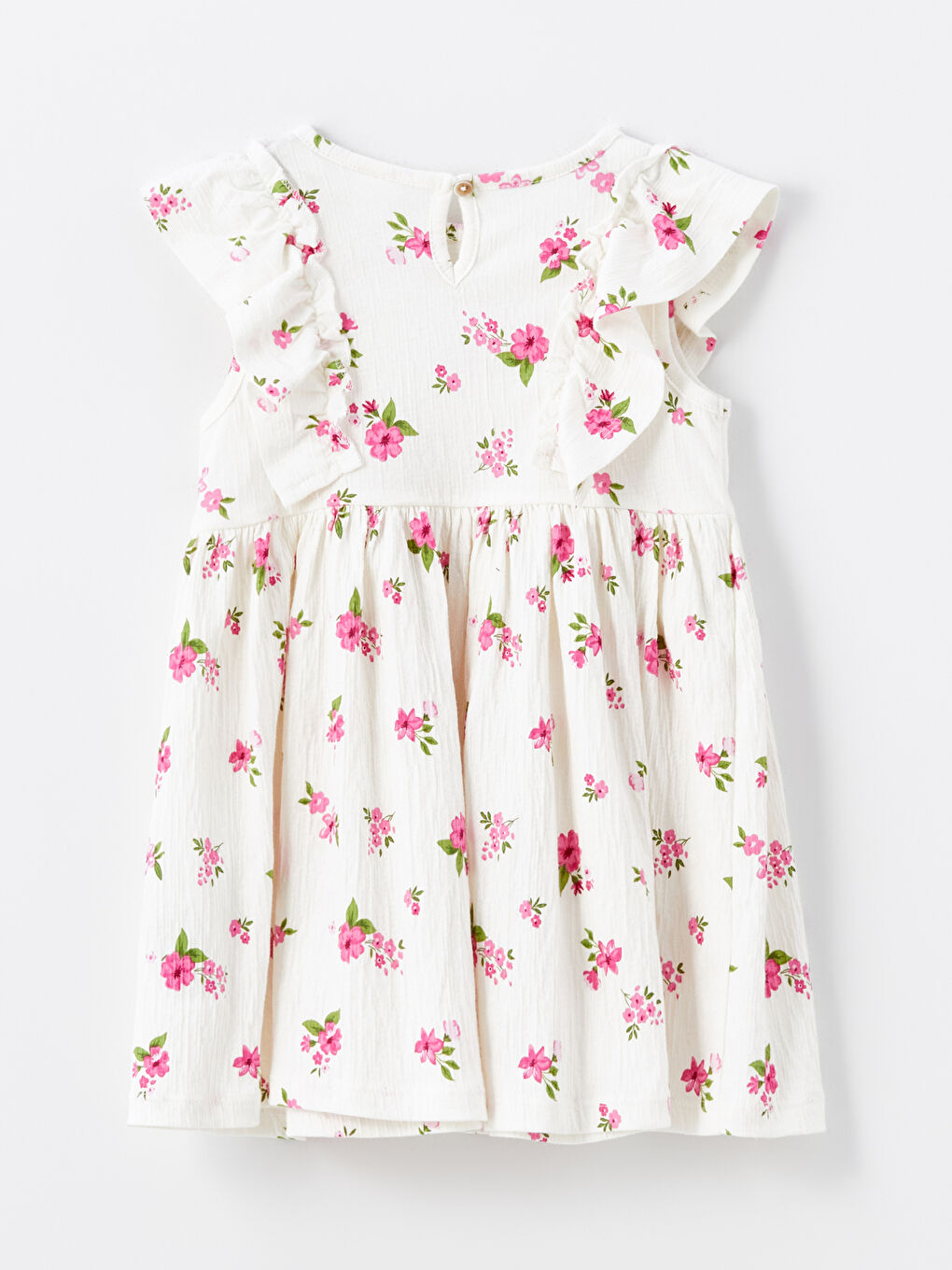 Crew Neck Sleeveless Floral Baby Girls' Dress-1