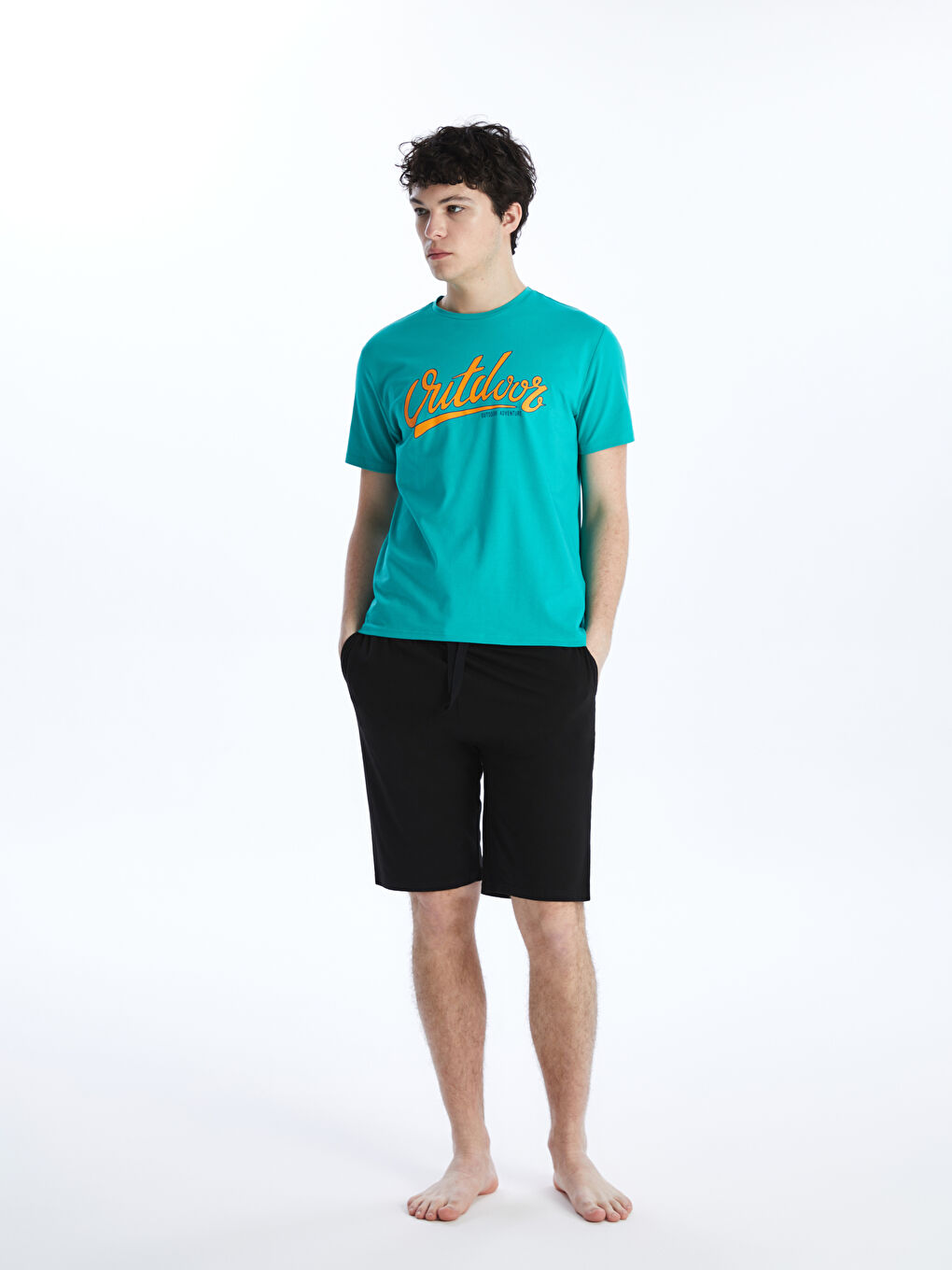 Standard Fit Men's Shorts Pajama Set -S4FT97Z8-Y1Q