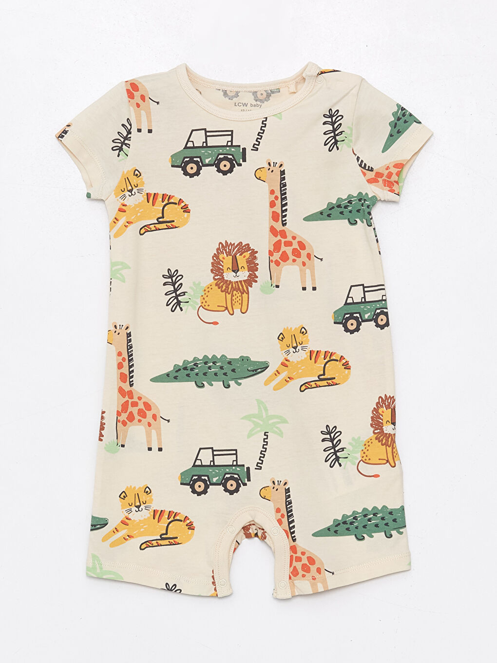 Crew Neck Short Sleeve Printed Baby Boy Rompers 2 Pack-3