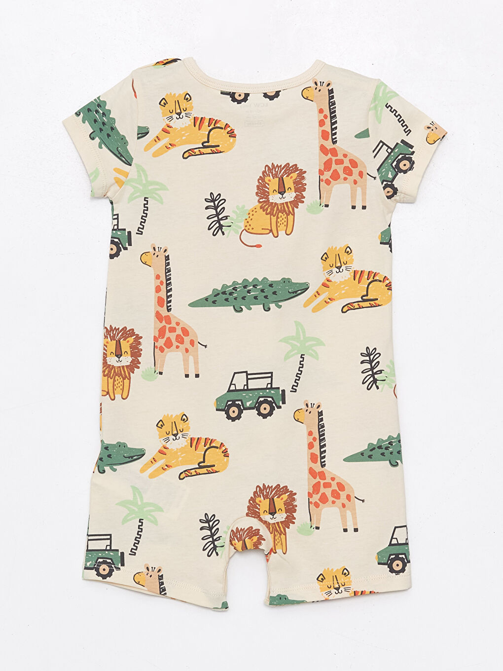 Crew Neck Short Sleeve Printed Baby Boy Rompers 2 Pack-4