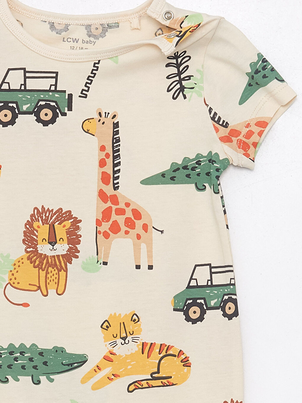 Crew Neck Short Sleeve Printed Baby Boy Rompers 2 Pack-5