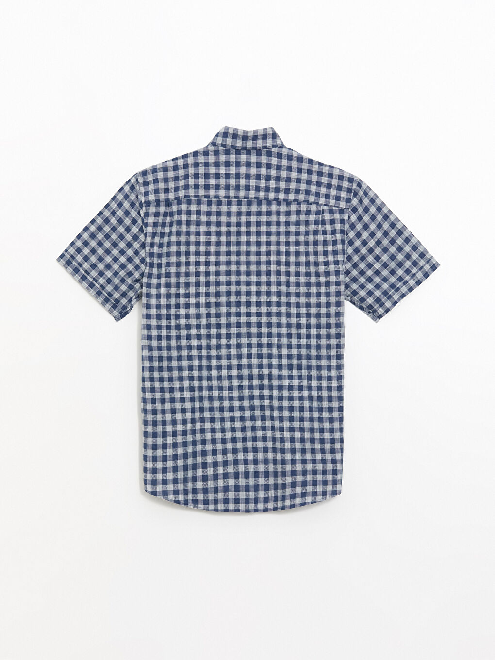 Yeşil Regular Fit Kısa Kollu Ekose Poplin Erkek Gömlek-6